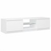 Szafka pod TV z oświetleniem LED, biała, 140 x 40 x 35,5 cm