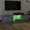 Szafka pod TV z LED, szarość betonu, 140x40x35,5 cm