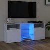 Szafka TV z oświetleniem LED, biała, połysk, 120x30x50 cm