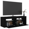 Szafka pod TV z oświetleniem LED, czarna, 120x35x40 cm