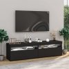 Szafki pod TV z oświetleniem LED, 2 szt., czarne, 75x35x40 cm
