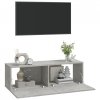 Szafki ścienne pod TV, 2 szt., betonowa szarość, 100x30x30 cm