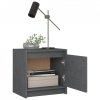 Szafki nocne, 2 szt., szare, 40x30,5x40 cm, lite drewno sosnowe
