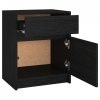 Szafki nocne, 2 szt., czarne, 40x31x50 cm, lite drewno sosnowe