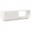 Szafka pod telewizor, biała 110x30x33,5 cm, lite drewno sosnowe