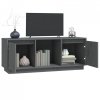 Szafka pod telewizor, szara 110,5x35x44 cm, lite drewno sosnowe