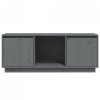 Szafka pod telewizor, szara 110,5x35x44 cm, lite drewno sosnowe