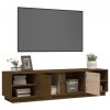 Szafka pod TV, miodowy brąz, 156x40x40 cm, lite drewno sosnowe