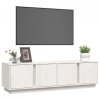 Szafka pod telewizor, biała, 140x40x40 cm, lite drewno sosnowe
