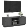 Szafka pod telewizor, szara, 110x35x40,5cm, lite drewno sosnowe