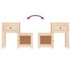 Szafki nocne, 2 szt., 79,5x38x65,5 cm, lite drewno sosnowe
