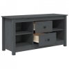 Szafka pod telewizor, szara, 103x36,5x52 cm, drewno sosnowe