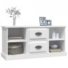 Szafka pod TV, biała, 99,5x35,5x48 cm, materiał drewnopochodny
