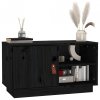 Szafka pod TV, czarna, 70x34x40 cm, lite drewno sosnowe