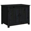 Stolik kawowy, czarny, 71x49x55 cm, lite drewno sosnowe
