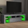 Szafka TV z oświetleniem LED, szary dąb sonoma, 140x36,5x40 cm