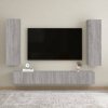 Wiszące szafki TV, 2 szt., szary dąb sonoma, 30,5x30x110 cm