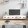 Szafka pod TV, biała, 150x36x30 cm, materiał drewnopochodny