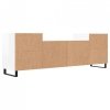 Szafka pod TV, wysoki połysk, biała, 160x35x55 cm