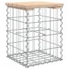 Ławka ogrodowa, gabion, 33x31x42 cm, lite drewno sosnowe