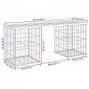Ławka ogrodowa, gabion, 103x31x42 cm, lite drewno sosnowe