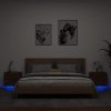 Wiszące szafki nocne z LED, 2 szt., brązowy dąb