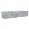 Ścienne szafki TV z LED, 2 szt., szarość betonu, 80x35x31 cm