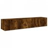Ścienne szafki TV z LED, 2 szt., przydymiony dąb, 80x35x31 cm