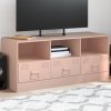 Szafka pod telewizor, różowa, 99x39x44 cm, stalowa