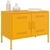 Szafki pod telewizor, 2 szt., musztardowe, 68x39x50,5 cm, stal