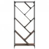 Regał, brązowy dąb 79x30x180 cm materiał drewnopochodny i metal