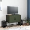 Szafka pod telewizor, oliwkowa, 68,5x39x60,5 cm, stalowa