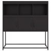 Szafka, czarna, 100,5x39x107 cm, stal