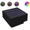Stolik kawowy z LED, czarny 50x50x30cm, materiał drewnopochodny