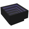 Stolik kawowy z LED, czarny 50x50x30cm, materiał drewnopochodny