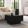 Stolik kawowy z LED, czarny 50x50x30cm, materiał drewnopochodny