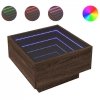 Stolik kawowy z LED, brązowy dąb, 50x50x30 cm