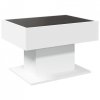 Stolik kawowy z LED, biały, 70x50x45cm, materiał drewnopochodny