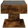 Stolik kawowy z LED, przydymiony dąb, 70x50x45 cm