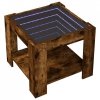 Stolik kawowy z LED, przydymiony dąb, 53x53x45 cm