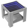 Stolik kawowy z LED, szary dąb sonoma, 53x53x45 cm