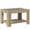Stolik kawowy z LED, dąb sonoma, 73x53x45 cm