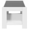 Stolik kawowy z LED, biały 93x53x45 cm, materiał drewnopochodny