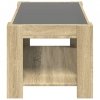 Stolik kawowy z LED, dąb sonoma, 93x53x45 cm