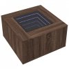 Stolik kawowy z LED, brązowy dąb, 60x60x40 cm