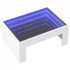 Stolik kawowy z LED Infinity, biały, 70x50x30 cm
