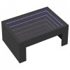 Stolik kawowy z LED Infinity, czarny, 70x50x30 cm