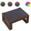 Stolik kawowy z LED Infinity, brązowy dąb, 70x53x30 cm