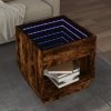 Stolik kawowy z LED Infinity, przydymiony dąb, 50x50x50 cm