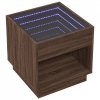 Stolik kawowy z LED Infinity, brązowy dąb, 50x50x50 cm
